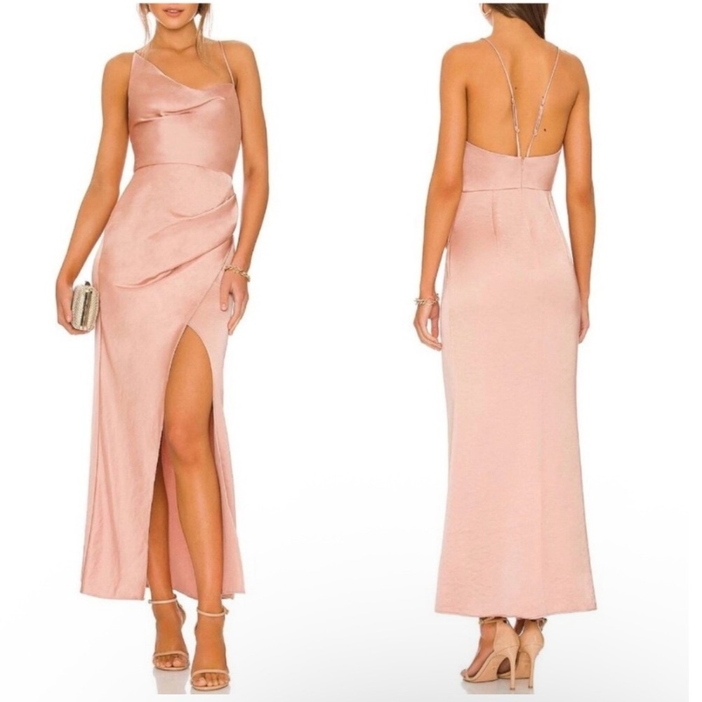 Significant Other Aria Draped Asymmetrical Gown Women's‎ 6 Nougat Formal